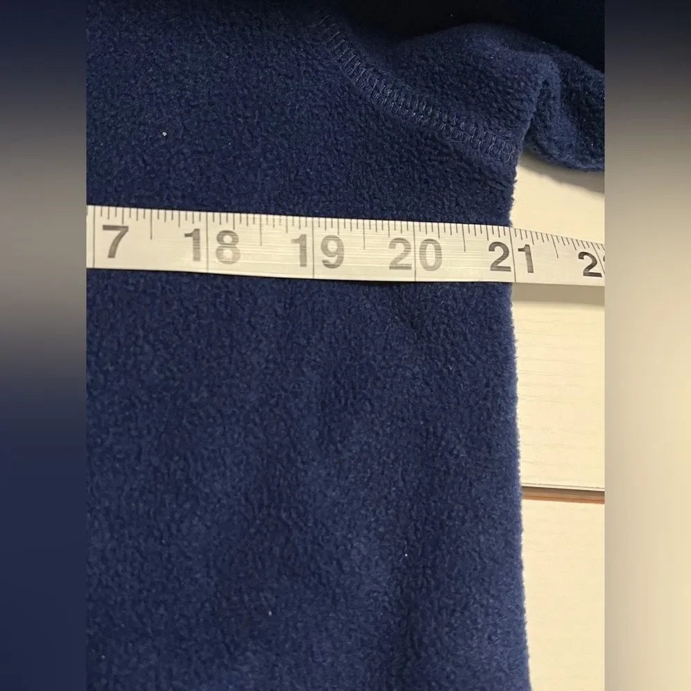 L.L. Bean Fleece Full Zip Jacket Mock Neck Sz L (14/16) Navy